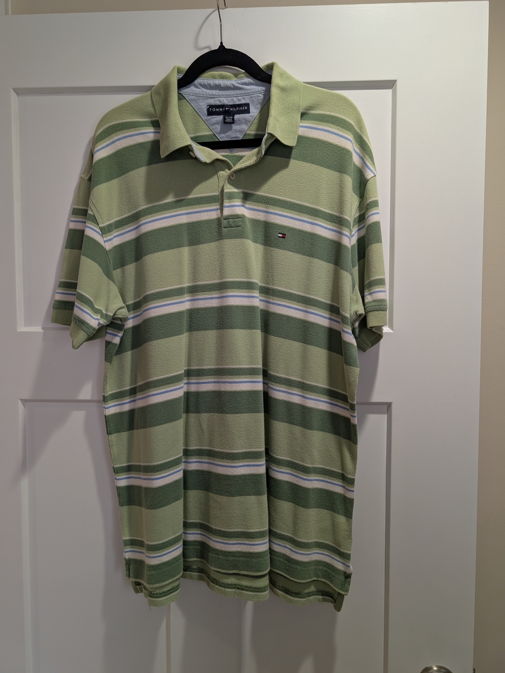 Tommy Hilfiger Men’s Green Striped Polo Shirt
